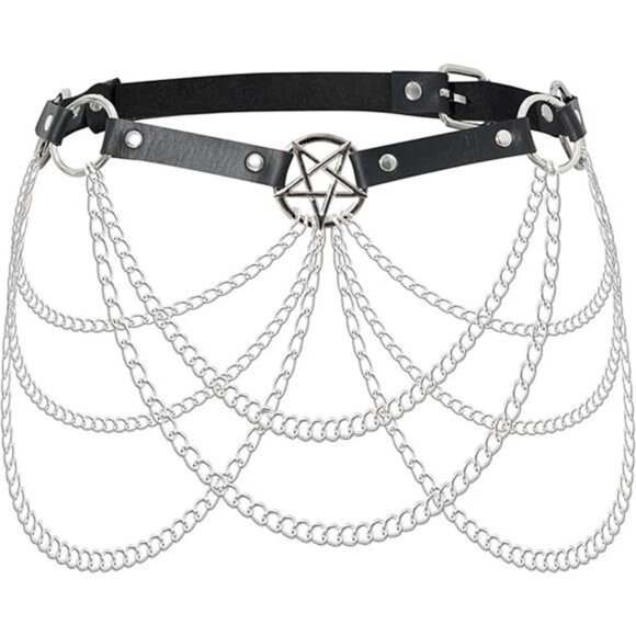 Women’s Punk Belt Waist Harness Vest Body Chain Goth Body Belt Goth Costume